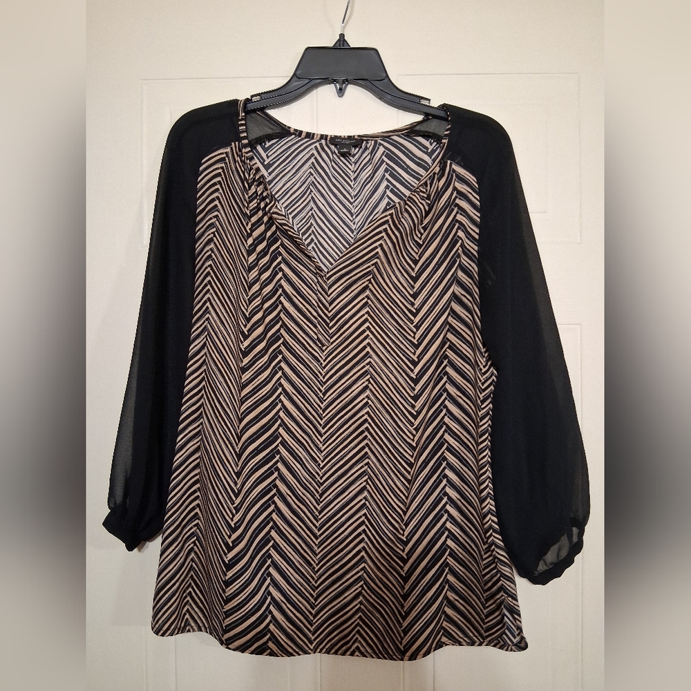 Black and Tan Chevron Women's Top